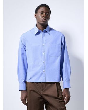 Le 31 Crisp Poplin Boxy Shirt Imported From Seoul - Blue