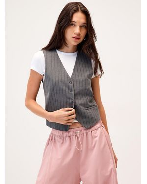Twik Dressy Vest With Small Buttons - Grey
