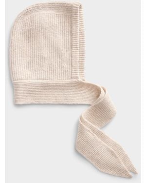 Simon's Touch Of Wool Brushed Bonnet - White