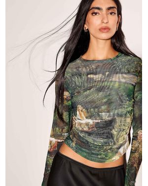 Icône Cropped Gathered Micromesh T - Green