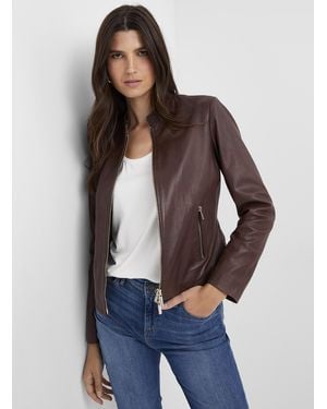 Contemporaine Brown Leather Crew - Blue