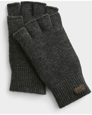 Polo Ralph Lauren Charcoal Heritage Fingerless Gloves - Black