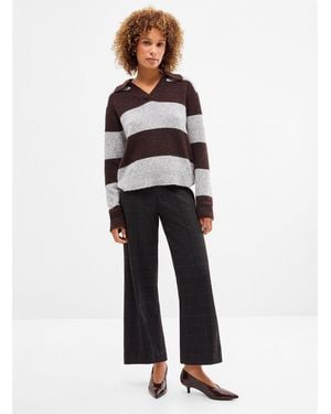 Part Two Jacquard Cropped Pant Fit: Wide Leg, High Rise - White