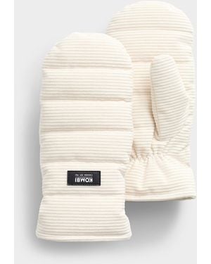 Kombi Corduroy Puffer Mittens - Natural