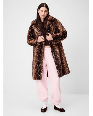 Daisy Street Fawn Long Faux - Brown