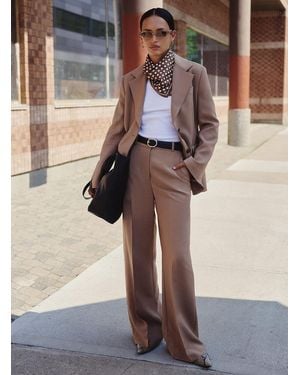 Contemporaine Rich Viscose Pant Fit: Wide Leg, High Rise - Natural