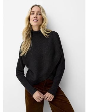 Contemporaine Turtleneck Crossover Sweater - Black