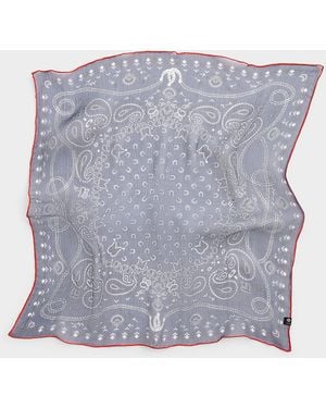 Fraas Western Paisley Pure Silk Scarf - Blue