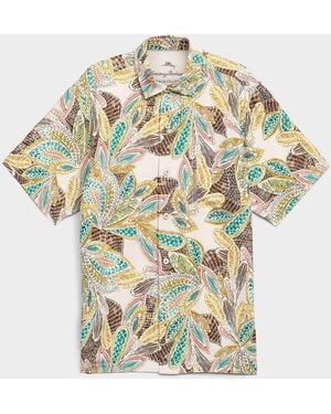 Tommy Bahama Art Deco Foliage Pure Silk Shirt - White