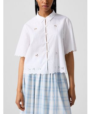 Skall Studio Organic Cotton And Linen Blend Clea Blouse - White