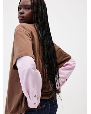 Things Between Layered Shirt Effect T - Multicolour