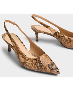 Ralph Lauren Lolah Ii Python Leather Slingback Pumps Women - Natural