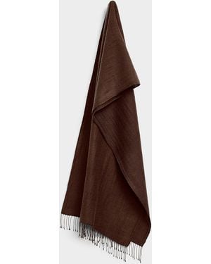 Simon's Lightweight Cashmere Pashmina Scarf - Brown