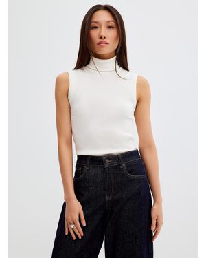 Inwear Turtleneck Ribbed Cami - White