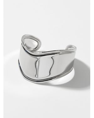 Simon's Silver Wavy Cuff Bracelet - Grey