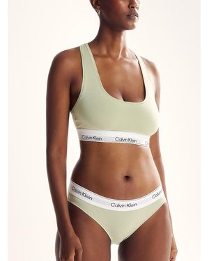 Calvin Klein Logo Band Stretch Bikini Panty Cotton And Modal - Green