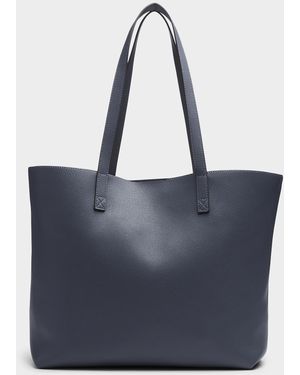Simon's Grained Minimalist Tote Bag - Blue