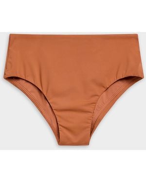 Simon's Recycled Nylon Ruched Bikini Bottom At Contemporaine - White