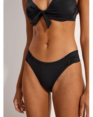 Simon's Side Ruching Slim Bikini Bottom - Black