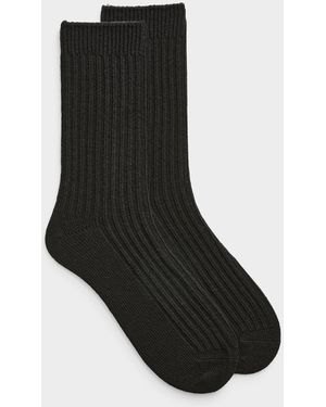 Lindbergh Ribbed Merino Socks - Black