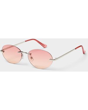 Simon's Farrah Frameless Oval Sunglasses - Pink