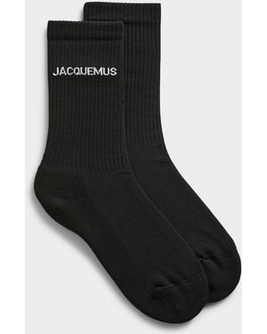 Jacquemus Signature Ribbed Socks - Black