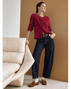 Mavi Nica Dark Indigo Jean Fit: Barrel Leg, High Rise - Blue