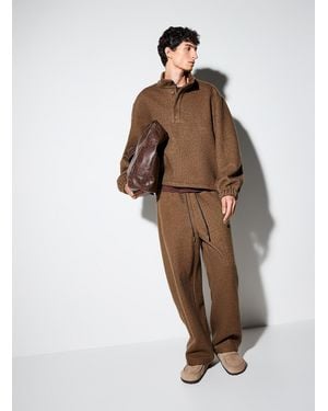 Le 31 Wool Blend Relaxed Pant - Natural