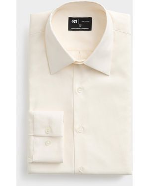 Le 31 Solid Fine Twill Shirt Standard Fit - Natural