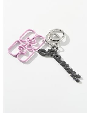 Ganni Shimmering Abstract Charm Key Chain - Pink