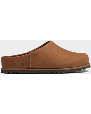 UGG Otzo Hazel Brown Leather Mule Slippers