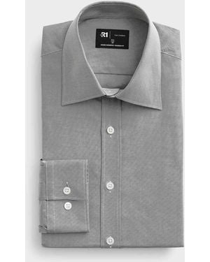 Le 31 Organic Cotton Twill Shirt Modern Fit - Grey