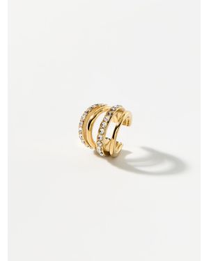 Simon's Quadruple Hoop Ear Cuff - White