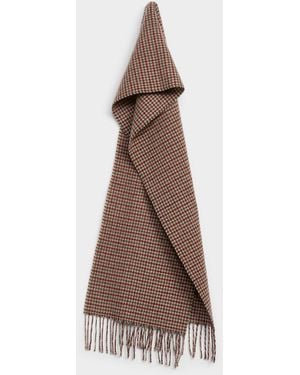 Le 31 Wintry Pattern Merino Wool Scarf Exclusive Collection From Italy - Brown