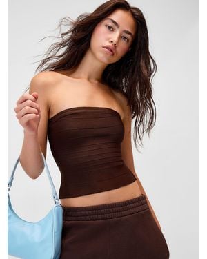 Twik Fitted Band Tube Top - Brown