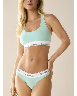 Calvin Klein Ck Signature Thong Cotton And Modal - Green