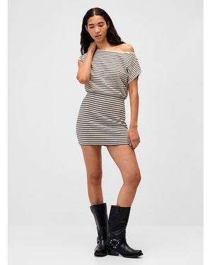 Twik Boat Collar Knit Dress - White
