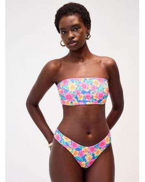 Rip Curl Retro Flower Bandeau Top Reversible - Red