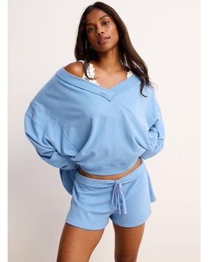 Free People Staycation Terry Pyjama Short - Blue