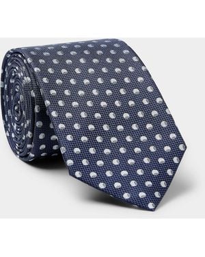 Olymp Jacquard Dot Skinny Tie - Blue