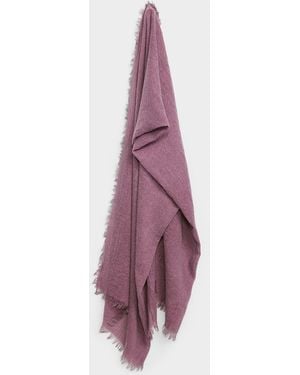 Fraas Fringed Raw Weave Lightweight Scarf - Purple