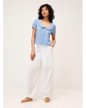 Twik Openwork Embroidery Parachute Pant - White