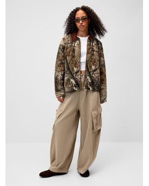 Twik Corduroy Collar Camo Jacket - Natural
