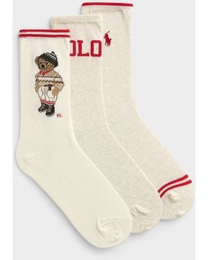 Polo Ralph Lauren Signature Cream Beige Socks 3 - White