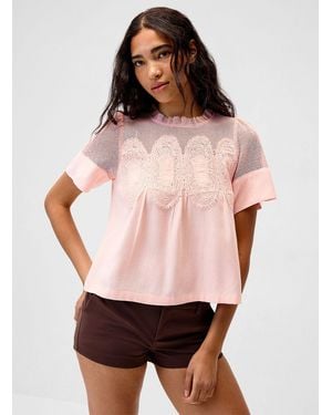 Twik Lace And Mesh Babydoll T - White