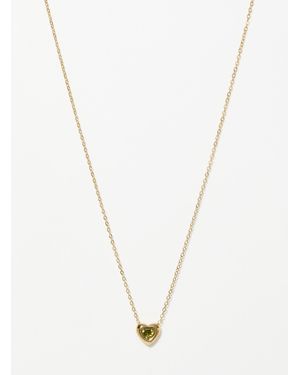 Simon's Birthstone Heart Pendant Chain - White