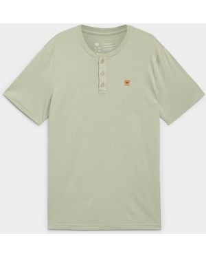 Tentree Cork Emblem Henley T - Green