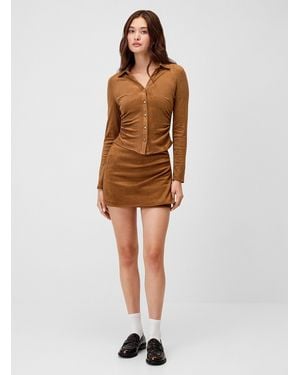Twik Wrap Faux Suede Mini - Brown