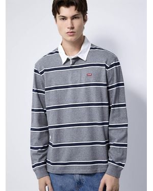 Levi's Tricolour Stripe Rugby Polo - Grey
