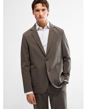 Lindbergh Repreve Fabric Essential Suit Jacket Loose Fit - Brown